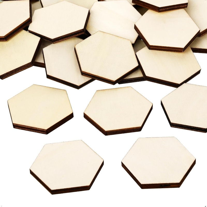 Oud Wood Chip - 50 adet 4CM bitmemiş ahşap altıgen