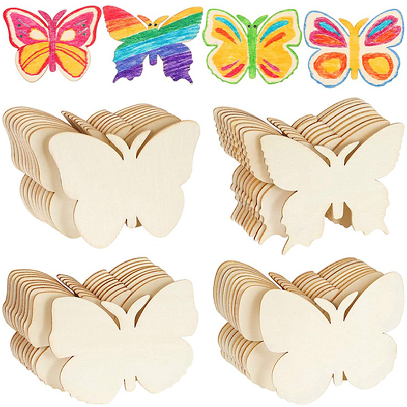 Oud Wood Chip - 10 adet Ahşap Kelebek Boş Ahşap